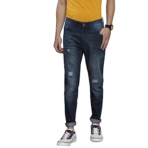 Image of The Indian Garage Co Men Slim Fit Solid Mid-Rise Stretchable Jeans