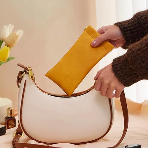 Image of 3 Piece Leather Sunglasses Cases PU Sunglasses Pouch, Portable Squeeze Top Eyeglasses Cases Soft Glasses Bag