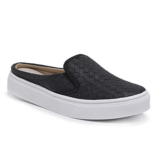 Tênis Mule Feminino Slip On Calcanhar Aberto Babuche Floral Cor:Preto;tamanho:39