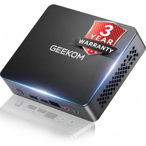 GEEKOM Air12 Lite Quiet AI Office Mini PC �C���e�� N95|8GB RAM+256GB SSD | 6*USB|9�s���C���^�[�t�F�C�X|WiFi5&BT5.1|4K�f�B�X�v���C|HDMI�|�[�g|�r�W�l�X&�ƒ�p�~�j