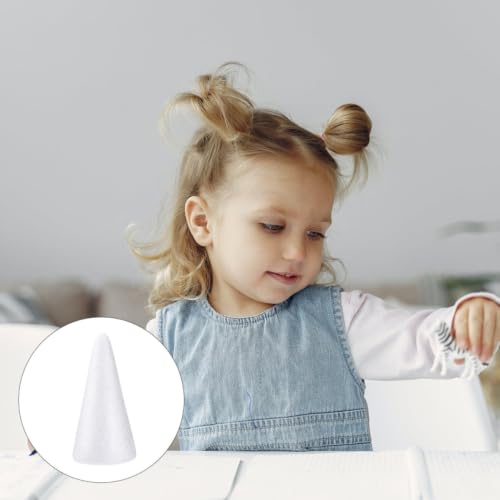 Conos de poliespán blancos de alta densidad para manualidades infantiles, pack de 20 piezas 7