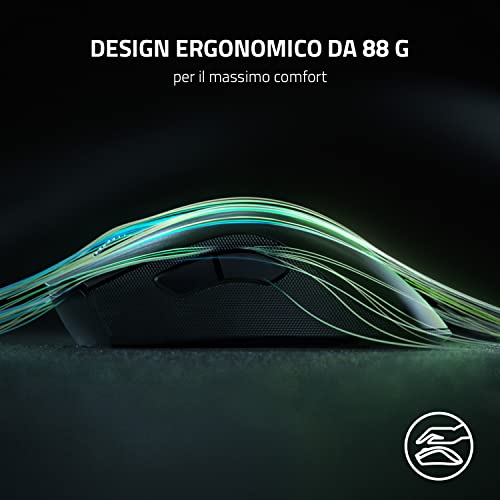 DeathAdder V2 Pro - con Dock di Ricarica Mouse da Gioco Senza fili Ergonomico (HyperSpeed Wireless, Sensore Ottico Focus+ 20K DPI, Durata Della Batteria 70h, Dock di Ricarica Magnetico) Nero - Mouse gaming - Immagine 5