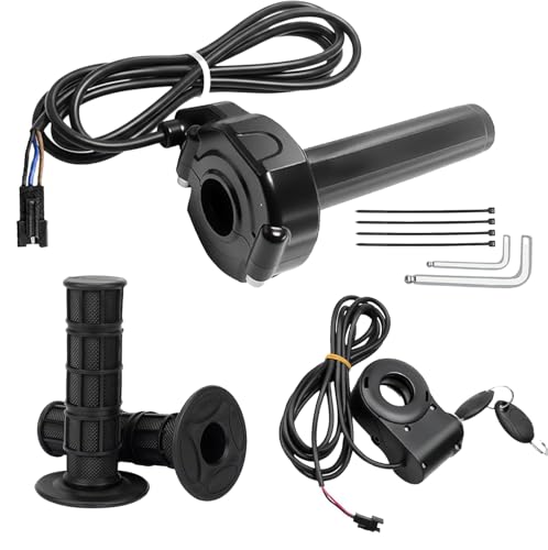 Ridstar Q20 Full Twist Throttle with Rolling Bearing, Ebike Throttle Grip Cable Kit Compatible with Ridstar Q20 Electric Dirt Bike (Ignition Switch)