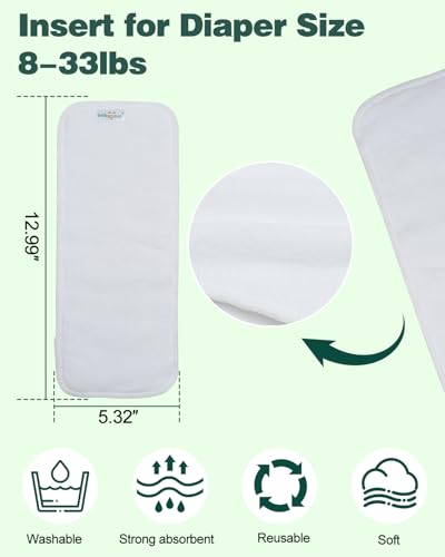 Babygoal 12T-155 Reusable Cloth Diaper Inserts Pack Of 12 thumb #2