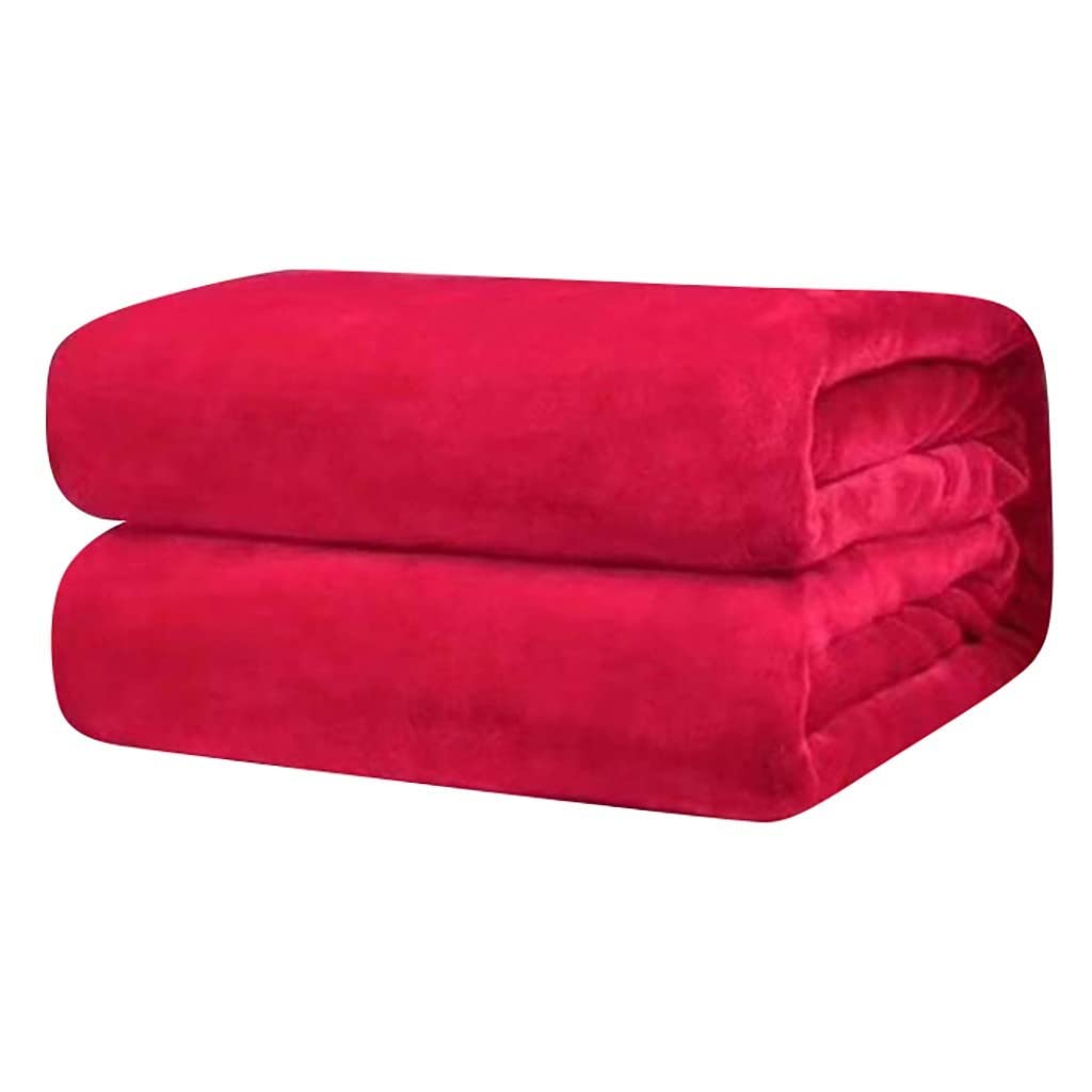 AnnSemo Sherpa Fluffy Blanket Throws Red - Thick Warm Blanket Soft Throw for Sofa Couch Bed,Stylish Throw Cozy, Warm, Lightweight Sherpa Fleece Blanket, 50x70cm