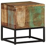 💟Esta mesita está hecha a mano con madera maciza reciclada, una combinación de maderas recicladas que incluyen teca, mango, pino, haya, etc.