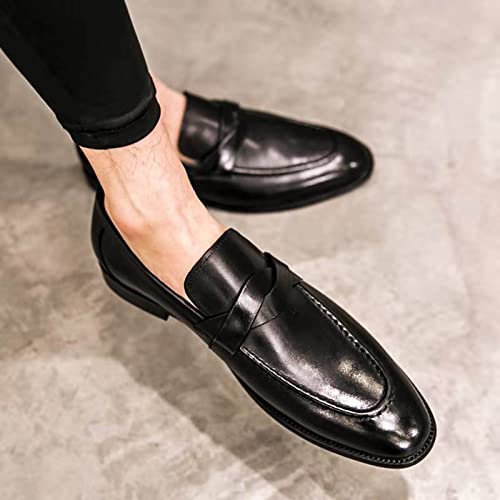 Mens Casual Loafers Arch Support Loafers Comfortable Non Slip Thick Sole Business Leather Shoes for Men Waterproof Dressy Shoes Slip on Formal Footwear for Daily Work4