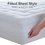 EASELAND Double matelass Pad, extra épais de refroidissement oreiller haut de matelas Topper 400TC Top en coton, 8-21"Poche profonde, Respirant et Refroidissant,Machine lavable, Durable Design quilté(39x75 Pouces)