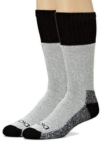Dickies Men's High Bulk Acrylic Thermal Boot Crew Socks, Black, 4 Pair