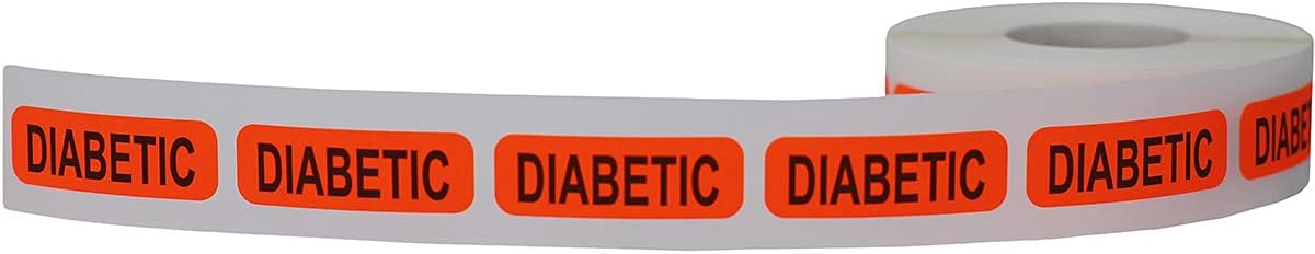 Diabetic Medical Healthcare Labels 0.5 x 1.5 Inch 500 Total Labels