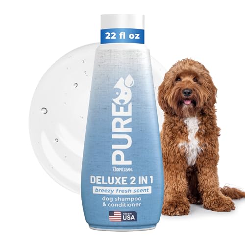TropiClean Pure 2-in-1 Dog Shampoo and Conditioner, Berry Fresh Scent, 20oz