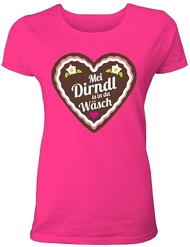 Oktoberfest – Camiseta para mujer: MEI Dirndl is in da Wäsch – alternativa tradicional para mujeres, Rosa., L
