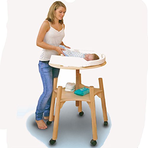 Matelas à langer babytwist Table laqué blanc avec roulettes pour parquet