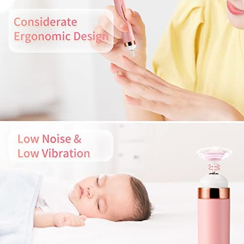 Keilend Electric Nail Files, USB Rechargeable Nail Drills with 12000 RPM, Professional Manicure Pedicure Kits with 5 Drill Bits for Nail Salon & Home DIYPink