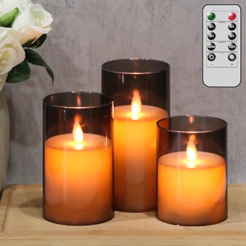 Bougies LED Eldnacele en verre noir pour créer une ambiance de dîner et mariage romantique