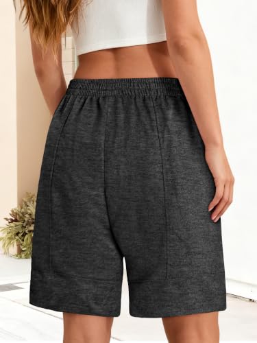 KISSMODA Women Bermuda Sweat Shorts High Waist Pockets Summer Lounge Workout Shorts — view 4