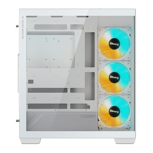 Image of GIGABYTE C500 Panoramic Stealth ICE Mid Tower Gaming Cabinet | Panoramic Glass | Optimized Airflow Design | Supports Mini ITX /Micro ATX /ATX | 4 Pre-Installed ARGB Fans | USB 3.0 x2