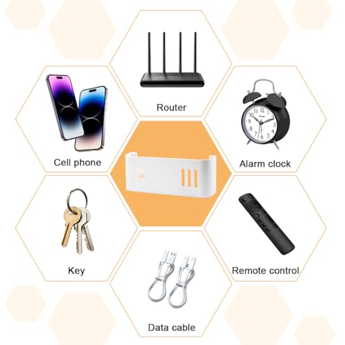 Image of HASTHIP WiFi Router Shelf 12.2 * 2.17 * 4.33 cm Wall-Mount Cable Storage