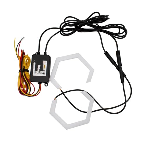 Faros Angel Eyes para coche con kit halo RGB hexágono y luz DRL blanca para motocicleta