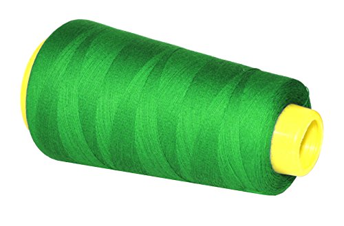 Image of Mandala Crafts Green Thread Cones for Machine and Hand Quilting - 2400 Yds 50 WT Multiple Purpose Mercerized 100% Cotton Threads for Sewing Machine Serger Embroidery
