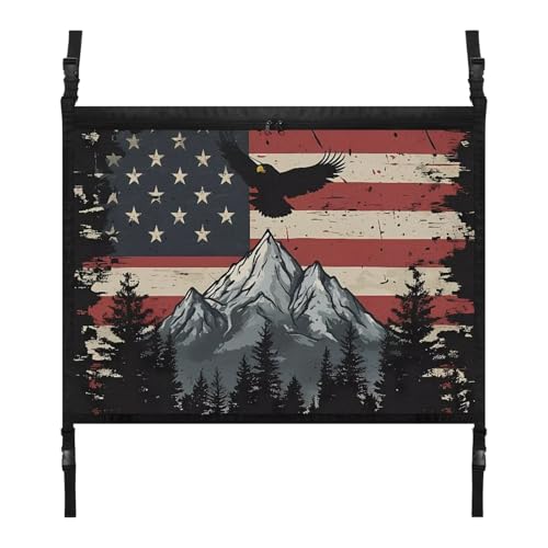 Tupalatus National Flag Peak Car Ceiling Cargo Pocket 31x24 Inches Effortless Cargo Organization SUV Sundries Storage Pouch Truck SUV Travel Long Road Trip Camping Interior Accessories