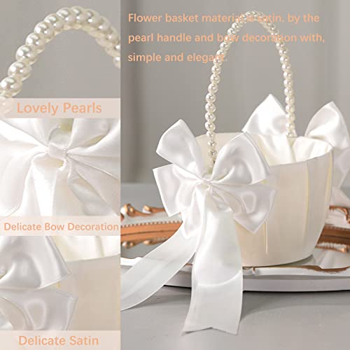 Flower Girl Baskets for Wedding,Flower Girl Basket set of 2,Wedding Baskets for Flower Girls
