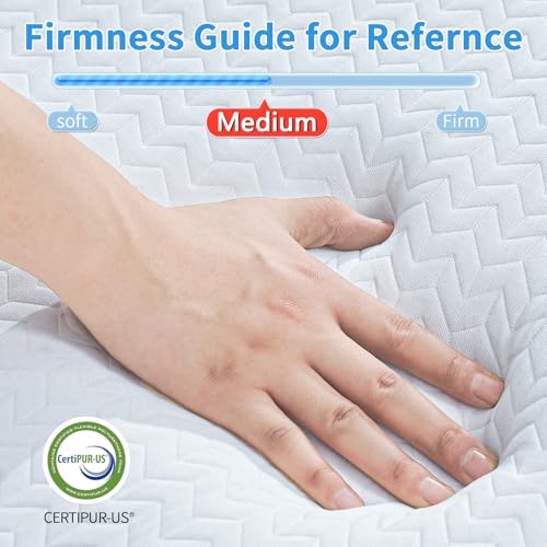 Image of Foldable Mattress Queen Size, 6 inch Trifold Mattress Futon Murphy Bed,White
