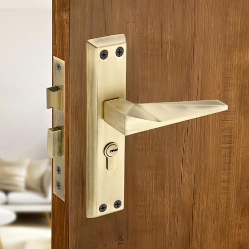 Image of LAPO Mortise Door Lock for Home Main Door & Bedroom with Handle | Left-Right Fit 30-50mm Door Home Office Hotel | 3 Brass Keys | Heavy-Duty 60mm Cylinder | 45x45mm Body | Antique Finish | CY-136