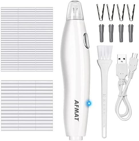 AFMAT Electric Eraser for Artists, 140 Eraser Refills, Rechargeable Electric Eraser for Drawing, Artist Eraser Rechargeable for Drafting, Painting, Sketching, Architectural Plans, Detailer Tool-White