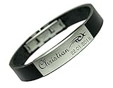  Tinasfunshop Armband Leder mit Wunsch Gravur