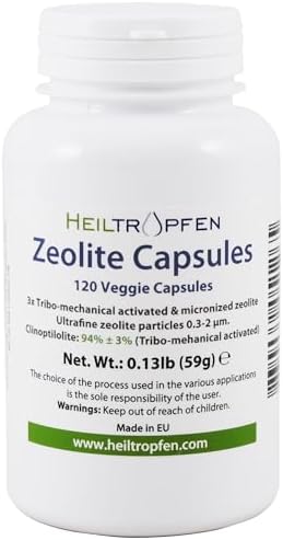 Zeolite 120 Capsules | Clinoptilolite 94% ±3 | 3X Activated | Natural Mineral Dust Less-Than 2 µm | Heiltropfen®