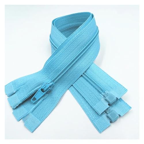 縫製用ファスナー ジッパー 5個 ジッパーオープンエンド 20cm-60cm 衣服縫製プロセスに最適(Lake Blue,25CM-5PCS)