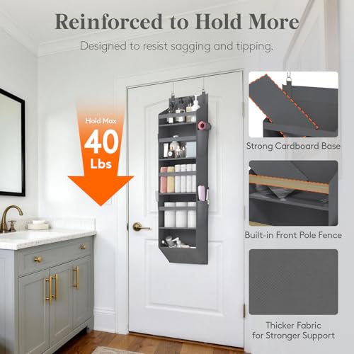 Lifewit-1-Pack-Over-the-Door-Organizer-5-Section-Clear-Window-Hanging-Storage-with-4-Side-Pockets-Sturdy-Anti-Tilt-40-lbs-Load-Behind-Door-for-Closet-Bedroom-Bathroom-Nursery-Dorm-Dark-Gray