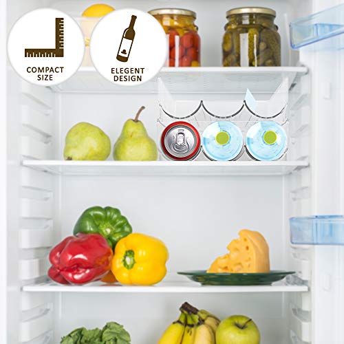 Eltow Water Bottle Organizer Stackable Wine Rack, Vertical Standing Display Stand- Modern Decorative Organizer For Fridge, Kitchen Countertops, Pantry, Cupboards, Cabinets-Holds 3 Bottles – 2 Pck #TOP3