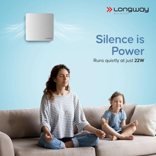 Image of LONGWAY FreshX 6 Inch 150 mm Energy Efficient Exhaust Fan | High Speed Powerful Motor | Noiseless Operation & Easy to Clean | Suitable for Bathroom, Kitchen, Office | 2 Years Warranty (Silver)