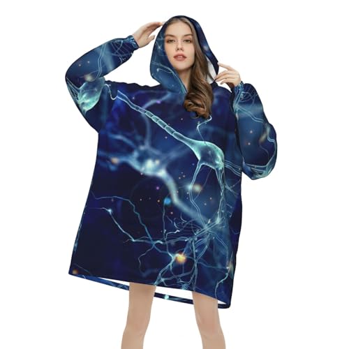 Couverture à capuche oversize femme sweat plaid imprimé 3D - 7