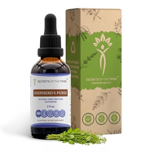 Secrets of the Tribe Shepherds Purse Alcohol-Free Liquid Extract Shepherds Purse (Capsella Bursa-Pastoris) Dried Herb (2 FL OZ)