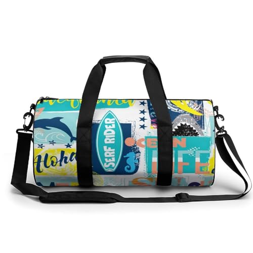 Sac de sport gym requin surfeur : Le duffel étanche contre l'humidité en voyage et randonnée