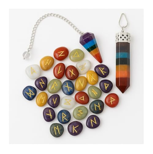 Porte-bonheur runes de protection en coffret de 25 pièces, le cadeau spirituel idéal