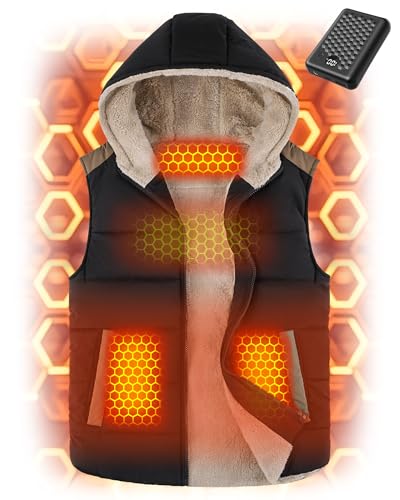 Women Heated Vest Battery Pack Included Warming Coat Clothes Electric Apparel Usb Jacket Sherpa Military Army Tactical Accessories Motorcycle Horse Riding Gear Snowboard Snowmobile Ice Fishing Gift