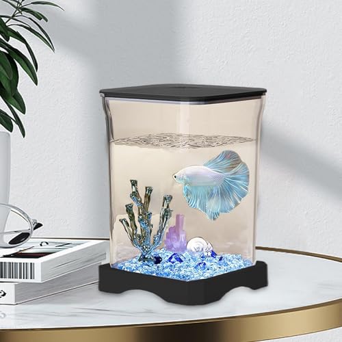 Aquarium avec éclairage LED sécurisé pour poissons Betta - 4