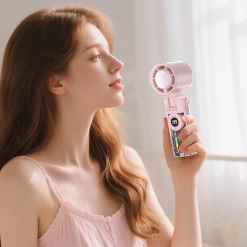 Ventilador plegable refrescante portátil con batería recargable y luz integrada 4