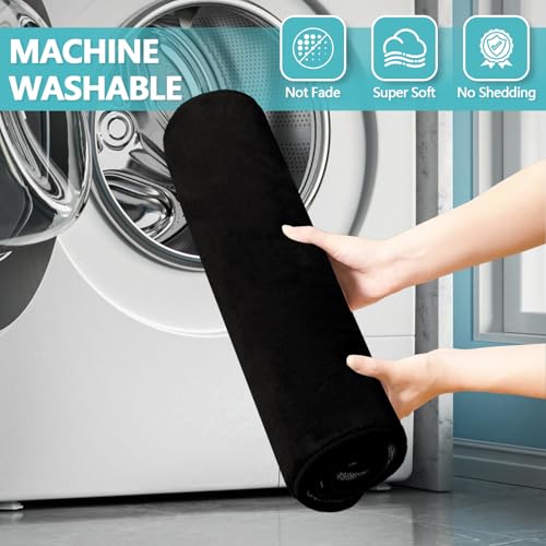 Black Bathroom Rug Set Memory Foam Bath Mats 3 Piece with Toilet Mats, Soft & Supportive, Shock Absorbing, Water Absorbent, Non-Slip Bath Rugs, Machine Washable, Area Rug, Home Decor Accessories