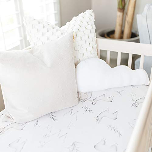 Image of Oilo Crib Sheet, Breathable 100% Turkish Cotton Fitted Jersey, 300 Thread Count, Machine Washable, Fits Standard Crib (28 inch x 52 inch x 6 inch), Toddler Bedding, Girl, Boy, & Neutral Nursery Design, Llama