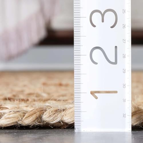 Image of Handmade Natural Jute Cotton Natural Fibers Floor /Door Mat Rugs Furnish Decor Striped Rectangular Design Carpet for Bedroom Living Room (JUTE0010, 2x3-Runner)