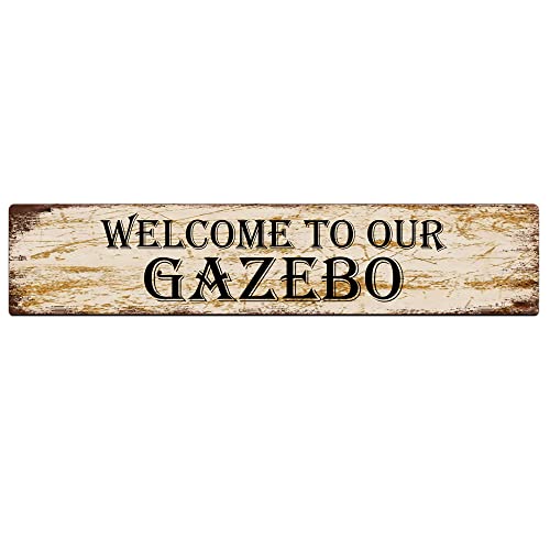 KILSPU Welcome to Our Gazebo Sign Vintage Metal Sign Retro Metal...