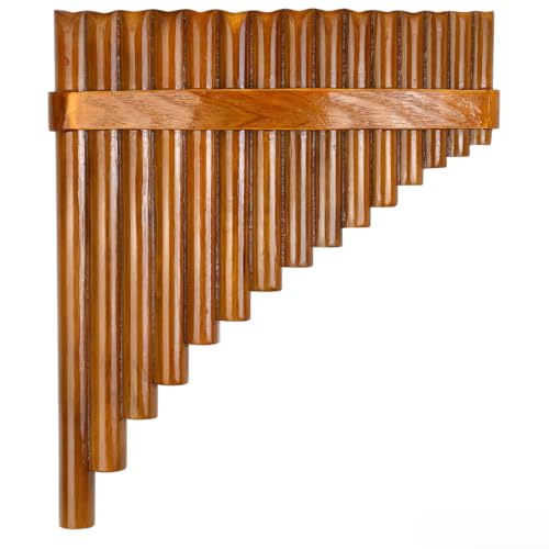 15 Pipes Pan Flute, G Key Bamboo Pan Pipes, Chinese Traditional Musical Instrument, Woodwind Instrument for Beginners (Right-Hand)