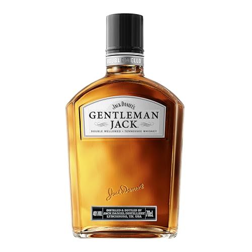 Jack Daniel's Bourbon Gentleman Jack Whiskey, 40% Vol 70 cl – Double Filtration au Charbon de Bois – Doux et Équilibré – Notes de Caramel, Vanille et Chêne –...