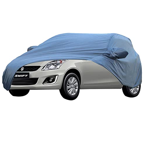 Image of Allextreme MSU5001 Car Body Cover Compatible with Maruti Suzuki Old Swift Custom Fit Dustproof UV Heat Resistant Indoor Outdoor Body Protection (Blue with Mirror)