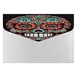 6 Pack Accordion File Organizer Sugar Skulls Day of The Dead File Folder with Snap Letter Size for Home Work Office Supplies